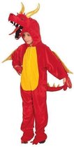 Draken Kostuum Kind Rood - Maat 116 - draak carnaval