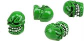 DTouch ventieldoppen Green Skull groen 4 stuks