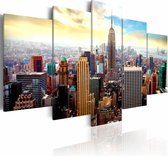 Schilderij - New York City - Heart of the City, Multi-gekleurd, 5luik, premium print