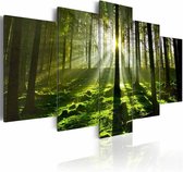 Peinture - Peace of Mind - Forest, Green, 5 panneaux, impression premium sur toile