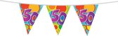 Haza Vlaggetjes - 50 jaar - leeftijd verjaardag - plastic - 10 meter