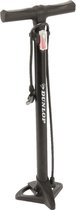 Zwarte fietspomp staand met extra ventielen 63 cm - Fiets/autobanden oppompen - Fiets accessoires pomp