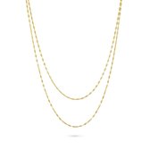 Twice As Nice Halsketting in goudkleurig edelstaal  40 cm+5 cm