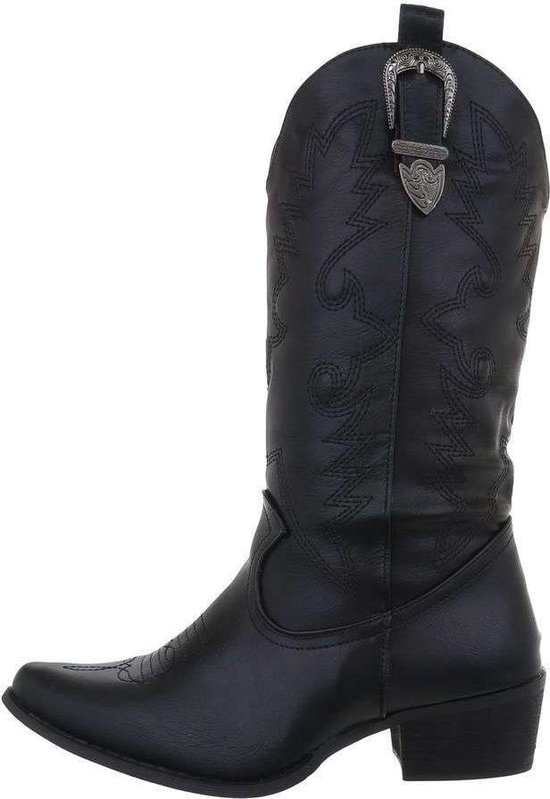 Cowboy boots - cowboylaarzen - dames - 38 - gesp - western - zwart | bol.com