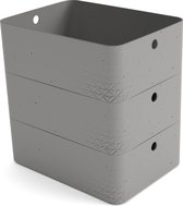 Curver Beton Opbergbox M - 8L - 3 stuks - Lichtgrijs