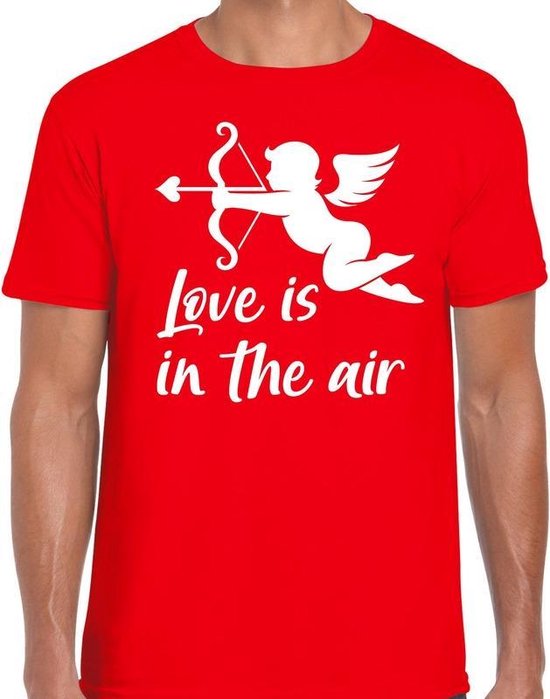 Valentijn/Cupido love is in the air t-shirt rood voor heren - kostuum /  outfit -... | bol.com