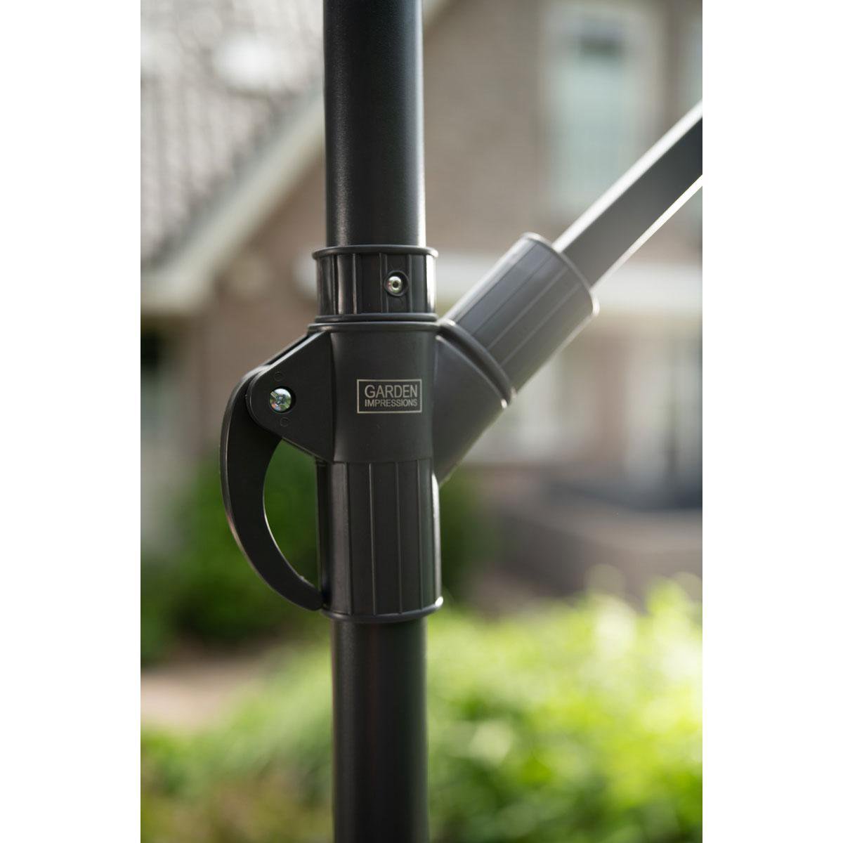 Garden Impressions Corfu parasol 250x250 - donker grijs - licht grijs – foto 4