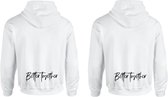 Set koppel hoodies better together met voorletters-Maat L