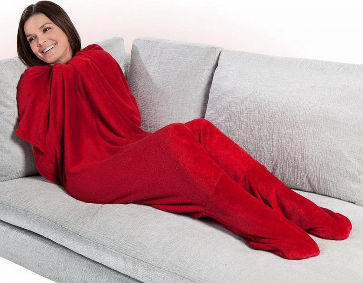 JML Footsie Blanket - Rood - fleece deken, deken met voetzakken - booties |  bol.com