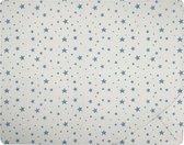 Hibboux hoeslaken Star katoen 160x200 hoek 35cm wit/blauw sterren