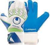 Uhlsport Aquasoft Keepershandschoenen - Wit / Blauw / Fluo Groen | Maat: 11