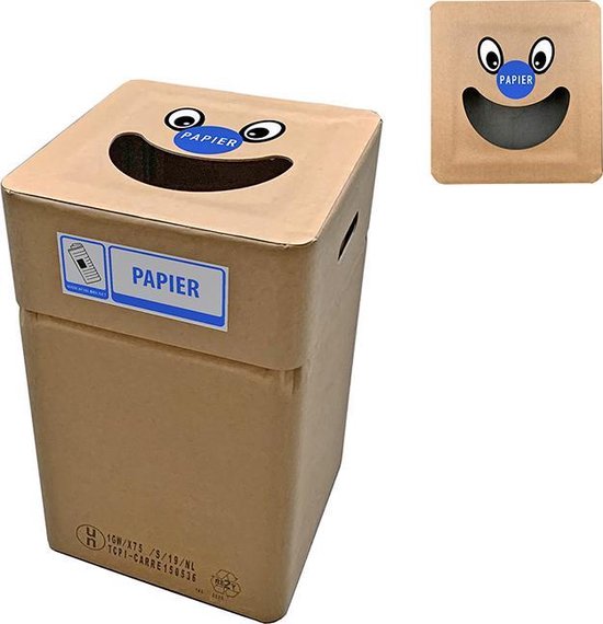 het doel Verwijdering rots Kartonnen prullenbak/afvalbak Papier type smile (herbruikbaar) | bol.com