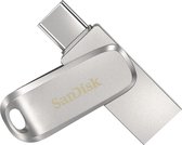 Bol.com SanDisk Ultra Dual Luxe USB-stick smartphone/tablet Zilver 128 GB USB-C USB 3.1 (Gen 1) aanbieding
