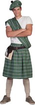 Funny Fashion - Landen Thema Kostuum - Groene Schotse Highlander Tartan - Man - Groen - One Size - Carnavalskleding - Verkleedkleding