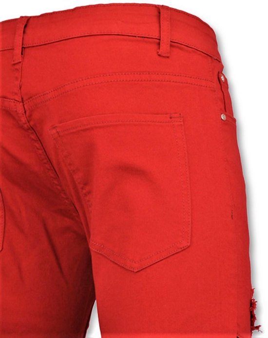 Rode biker skinny jeans heren - Mannen broek- 3017-10 | bol.com