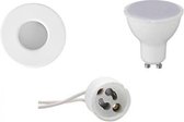 LED Spot Set - Aigi - GU10 Fitting - Waterdicht IP65 - Inbouw Rond - Mat Wit - 4W - Helder/Koud Wit 6400K - Ø82mm - BSE