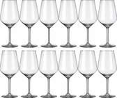 12x Luxe wijnglazen voor witte wijn 380 ml Carre - 38 cl - Witte wijn glazen - Wijn drinken - Wijnglazen van glas