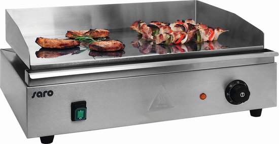 Foto: Grillplaat rvs met lekbak spat bescherming tot 300 graden 2 jaar garantie proffesioneel model padua