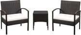 Bistroset Bruin 3 delig (Incl LW Fleece deken) - Tuinset - Tuin set - Bistro set - Tuintafel met stoelen