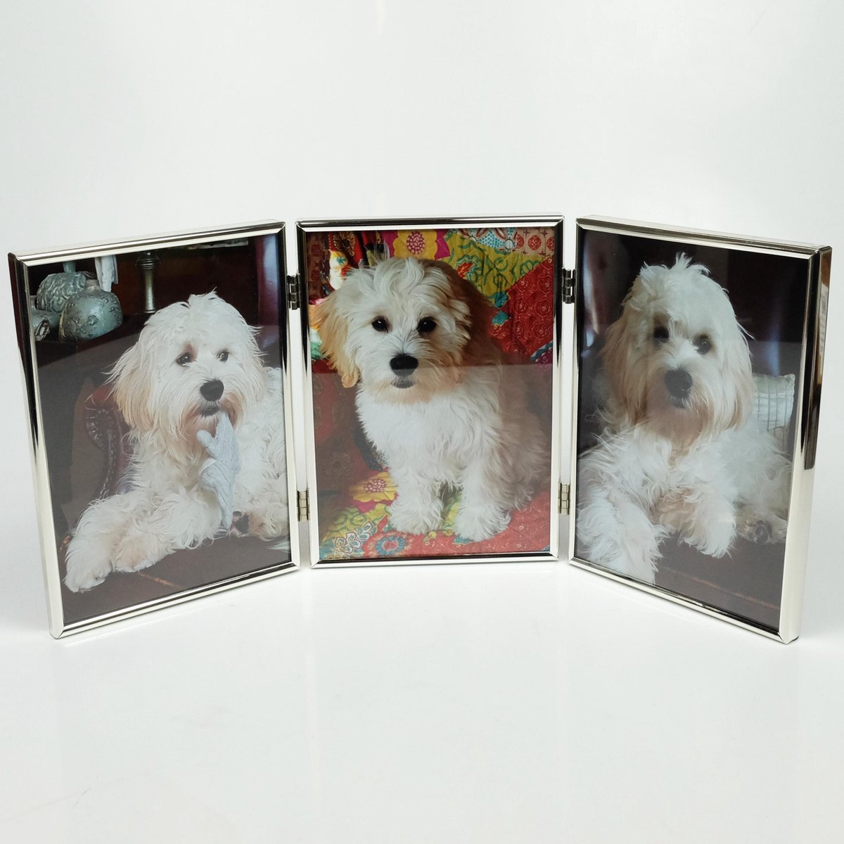Alle lijsten AL - Fotolijst - Zilver - Bol - 3-luik staand 10 x 15 cm
