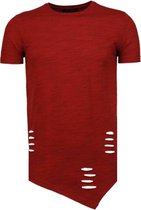 Sleeve Ripped - T-Shirt - Rood