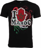 T-shirt I Love Maroc - Zwart