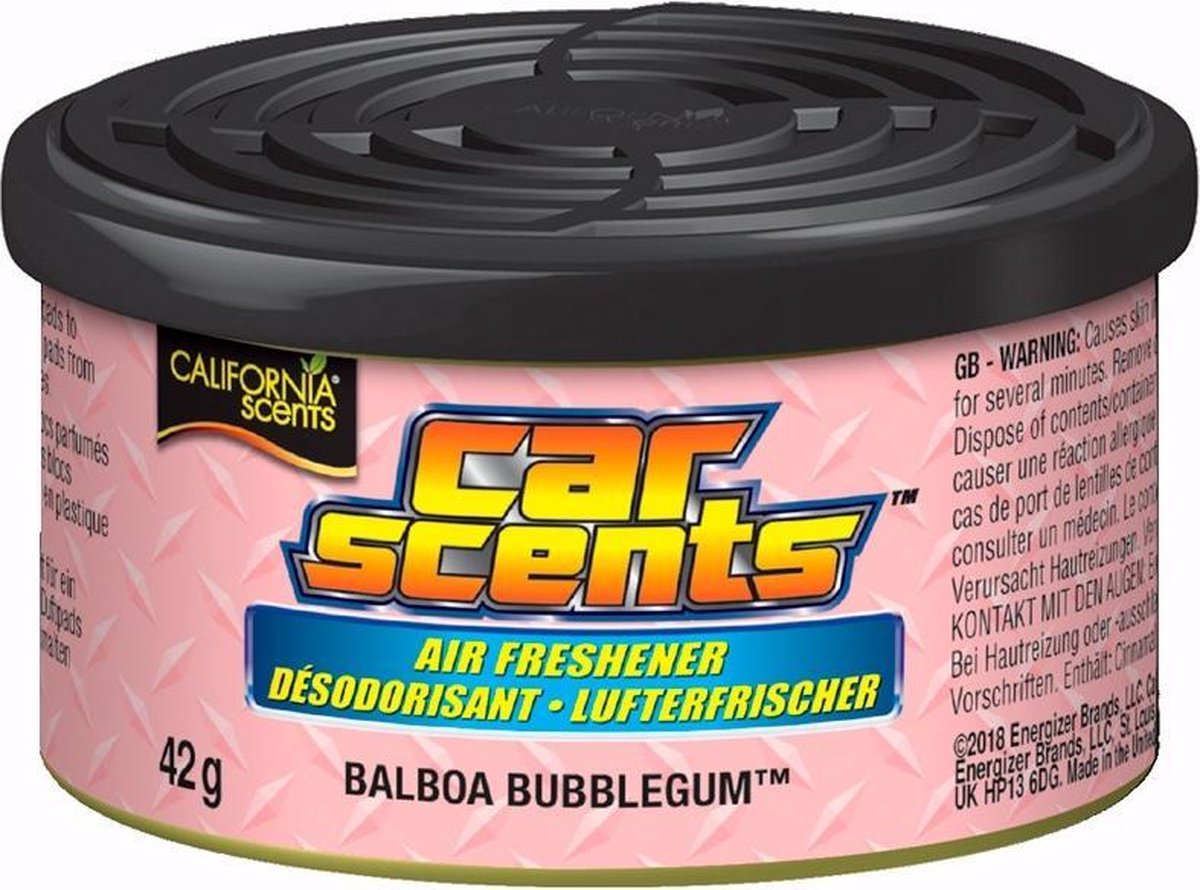 California Scents Luchtverfrisserblikje Bubble Gum 42 Gram Roze