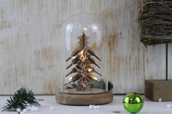 Heitronic LED kerstboom onder glazen stolp | bol