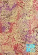 Bedrukt kraft cadeaupapier: Bindya K40630/3- Breedte 50 cm - m lang - Breedte 50  cm