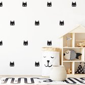 Seldona® Muurstickers kinderkamer Superhero - Zwart wit Scandinavisch design Batman - jongen - Babykamer (9 Stuks)