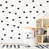 Seldona® Muurstickers kinderkamer Hartjes - Zwart wit Scandinavisch design - jongen / meisje - Babykamer (18 stuks)