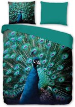 Pure Dekbedovertrek Peacock - 140x200/220 - Pauw - Turquoise/Blauw