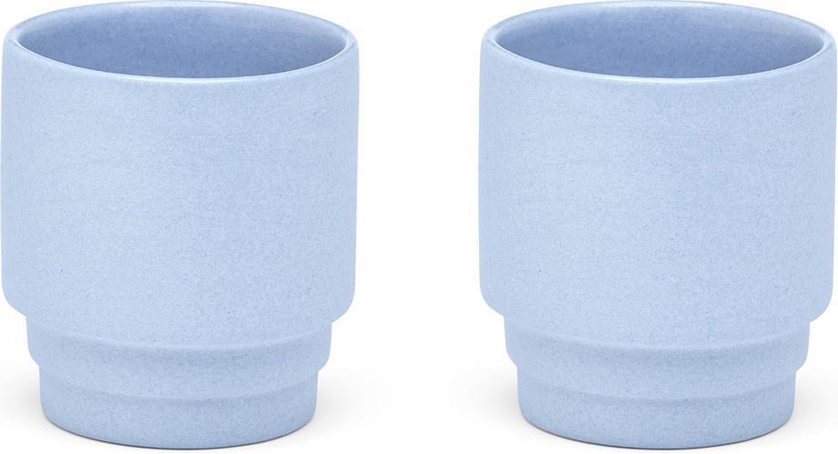 Puik Design - Monday espresso kopjes set van 2 – Porseleinen espresso kopjes – Design espressokopjes – Blauw