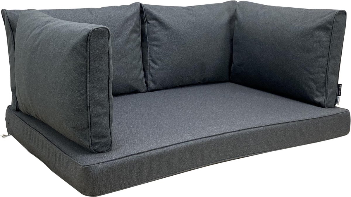 Waterbestendig loungekussen set in Manchester Grijs voor palletmeubelen - 5-delig - 120 x 80cm van Madison.
