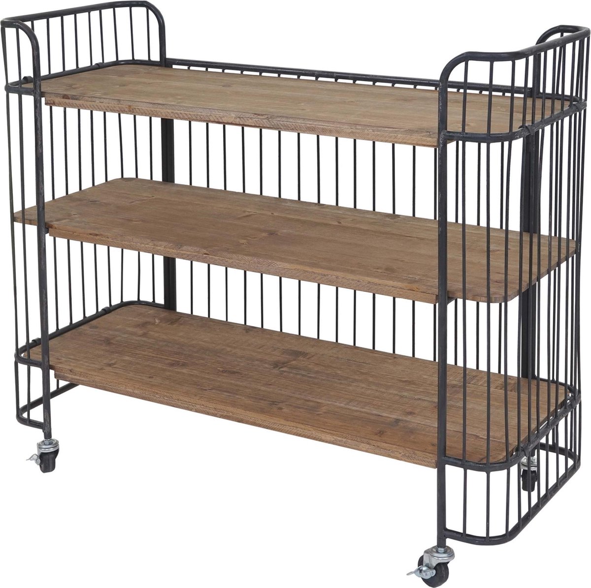 keukentrolley_ trolley_ dennenhout_serveerwagen_keukenwagen 98 cm breed