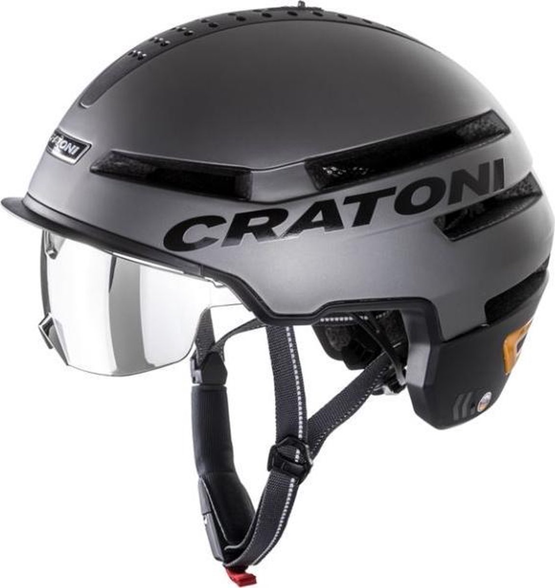 Cratoni Smartride grijs -helm speedpedelec 54-58 cm - NTA 8776 - bluetooth - app - richtingaanwijzers - SOS crash functie