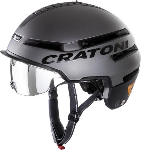 Cratoni Smartride gris - casque speedpedelec 54-58 cm - NTA 8776 - bluetooth - app - clignotants - fonction crash SOS