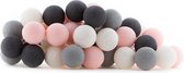 Cotton Ball Lights Lichtslinger Pink Grey – 50 Cotton Balls – Roze / Grijs