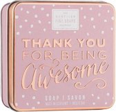 Scottish Fine Soaps Soap In A Tin Sweet Sayings Thank You For Being Awesome Zeep 100gr