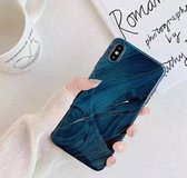 Basichoesjes Marmer Siliconen hoesje Geschikt voor iPhone 11 - achterkant hoesje - zwart marmer - steen look