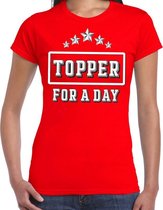 Topper for a day concert t-shirt voor de Toppers rood dames - feest shirts L