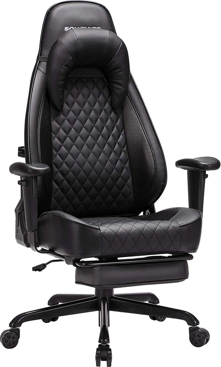 Nancy's Luxe Bureaustoel Ergonomische Bureaustoelen Bureaustoelen Voor Volwassenen Game Stoel Directiestoel Hoofdsteun Voetensteun Zwart Nancy's Luxe Bureaustoel Ergonomische Bureaustoelen Bureaustoelen Voor Volwassenen Game Stoel Directiestoel Hoofdsteun Voetensteun Zwart