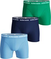 Björn Borg Heren Onderbroek 3-Pack SHORTS SAMMY SEASONAL SOLID - Blauw / groen - Maat S