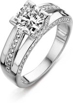 Silver Rose -R2027W-58 -Ring -925 Zilver gerodineerd -Cubic Zirkonia