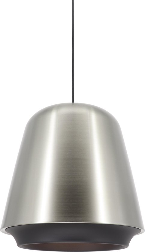 Artdelight - Hanglamp Santiago - Mat Staal / Zwart - E27 - IP20 - Dimbaar