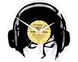 Vinyl Wandklok Koptelefoon – DJ – Klok – LP – 24,5 CM