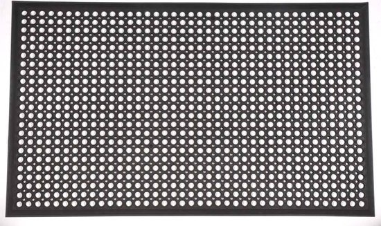 Ikado Rubberen deurmat zwart 90 x 150 cm