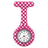 Verpleegster horloge - Verpleegsterhorloge - Nurse Watch - siliconen - dots roze