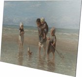Kinderen der zee | Jozef Israëls | 1872 | Wanddecoratie | Aluminium | 90CM x 60CM | Schilderij | Foto op aluminium | Oude meesters