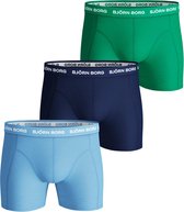 Björn Borg Heren Onderbroek 3-Pack SHORTS SAMMY SEASONAL SOLID - Blauw / groen - Maat XL